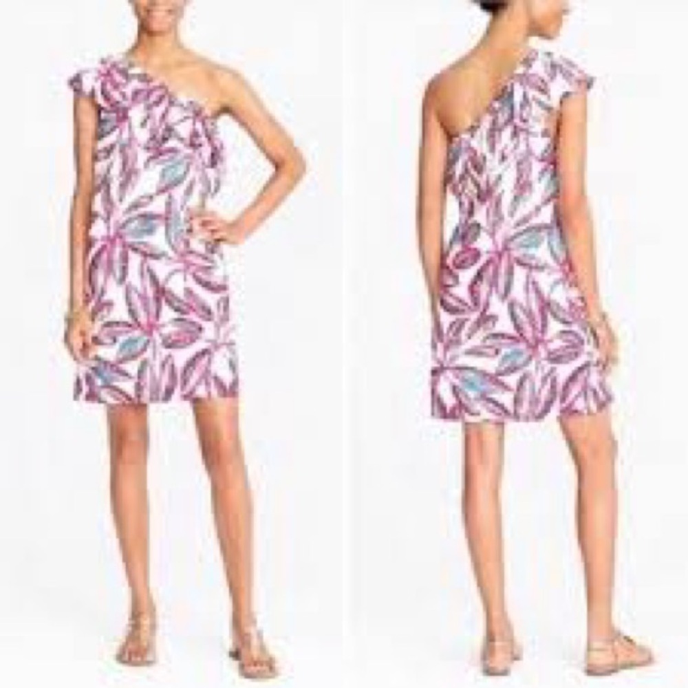 J. Crew Linen One Shoulder Dress Size Medium Excellent New Condition